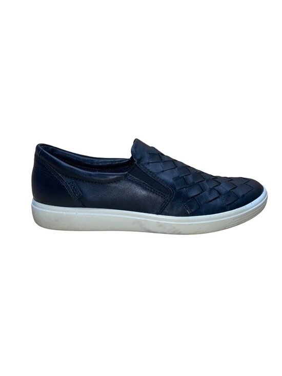 Ecco Shoes - Ecco Women’s Black Woven Leather Upper Slip-On Casual Shoes Size 9